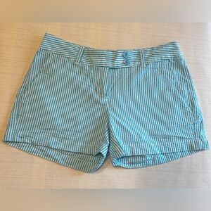 Vineyard Vines Teal Seersucker Women Shorts Sz 0